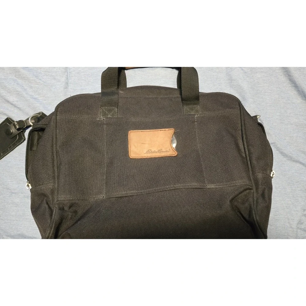 Vintage Eddie Bauer Executive Travel Briefcase Laptop Bag Leather Trim YKK